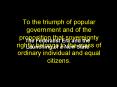 To the triumph of popular government and of the proposition that sovereignty rightly belongs to the mass of ordinary individual and equal citizens. PowerPoint PPT Presentation