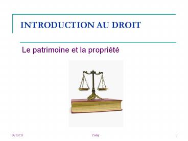 INTRODUCTION AU DROIT