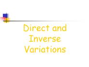 Direct and Inverse Variations