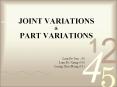 JOINT VARIATIONS PowerPoint PPT Presentation