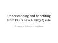 Understanding and benefiting from DOL PowerPoint PPT Presentation