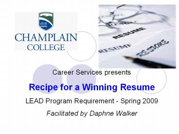 Career Services presents