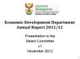 Economic Development Department Annual Report 2011/12 PowerPoint PPT Presentation