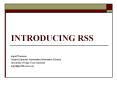 INTRODUCING RSS PowerPoint PPT Presentation