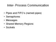 Inter- Process Communication