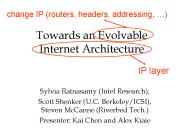 Towards an Evolvable Internet Architecture