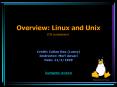 Overview: Linux and Unix PowerPoint PPT Presentation