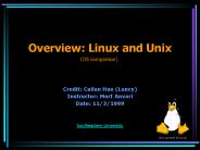 Overview: Linux and Unix