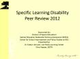 Specific Learning Disability Peer Review 2012 PowerPoint PPT Presentation