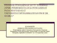 STANDAR PENJAMINAN MUTU INTERNAL (SPMI) PEMBERDAYAAN