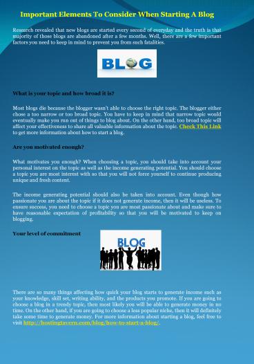 Important Elements To Consider When Starting A Blog