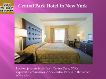 Central park hotel in New York