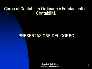 Corso di Contabilit