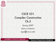 CSCE 531 Compiler Construction Ch.2