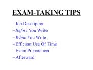 EXAM-TAKING TIPS