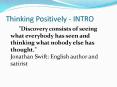 Thinking Positively - INTRO PowerPoint PPT Presentation