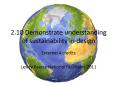2.10 Demonstrate understanding of sustainability in design PowerPoint PPT Presentation