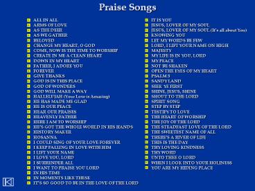 Praise Songs