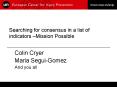 Searching for consensus in a list of indicators  PowerPoint PPT Presentation