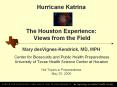 Hurricane Katrina  The Houston Experience: Views from the Field PowerPoint PPT Presentation