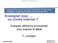 Enseigner avec  PowerPoint PPT Presentation