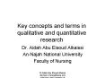 Key concepts and terms in qualitative and quantitative research PowerPoint PPT Presentation