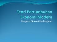 Teori Pertumbuhan Ekonomi Modern