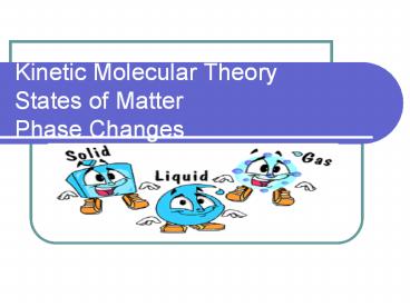 Kinetic Molecular Theory States of Matter Phase Changes