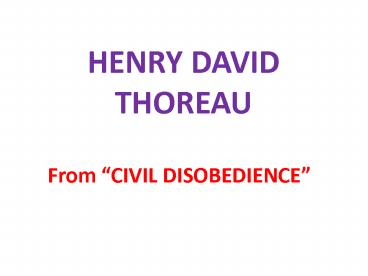 HENRY DAVID THOREAU