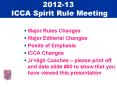 2012-13 ICCA Spirit Rule Meeting PowerPoint PPT Presentation