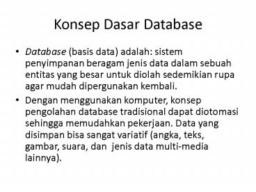 Konsep Dasar Database