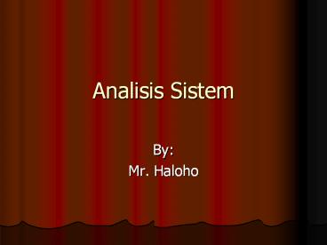 Analisis Sistem
