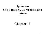 Options on Stock Indices, Currencies, and Futures Chapter 13