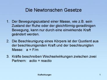 Die Newtonschen Gesetze