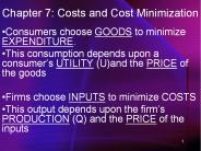 Chapter 7: Costs and Cost Minimization