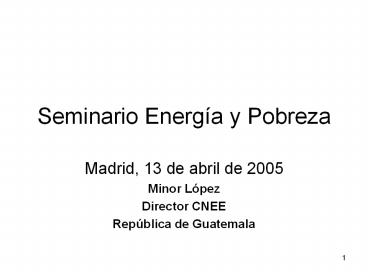 Seminario Energ