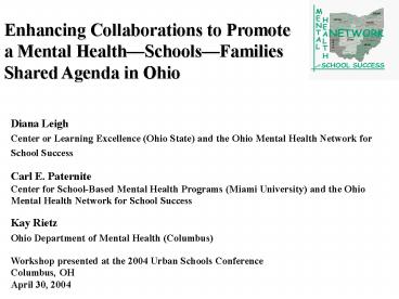 Enhancing Collaborations to Promote a Mental Health