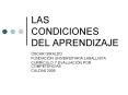 LAS CONDICIONES DEL APRENDIZAJE PowerPoint PPT Presentation