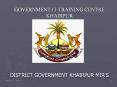 GOVERNMENT IT TRAINING CENTRE KHAIRPUR PowerPoint PPT Presentation