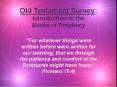 Old Testament Survey: Introduction to the Books of Prophecy PowerPoint PPT Presentation