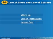 Law of Sines and Law of Cosines