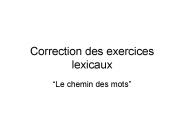 Correction des exercices lexicaux
