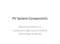 PV System Components PowerPoint PPT Presentation