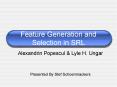 Feature Generation and Selection in SRL PowerPoint PPT Presentation