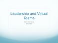 Leadership and Virtual Teams PowerPoint PPT Presentation