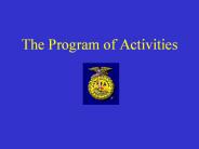 The Program of Activities