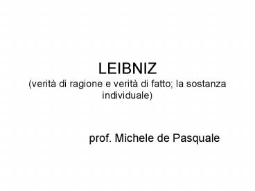 LEIBNIZ (verit