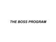THE BOSS PROGRAM PowerPoint PPT Presentation