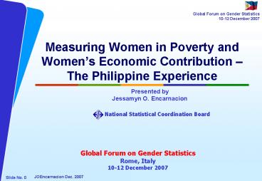 Measuring Women in Poverty and Women