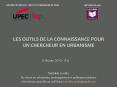 LES OUTILS DE LA CONNAISSANCE POUR UN CHERCHEUR EN URBANISME PowerPoint PPT Presentation